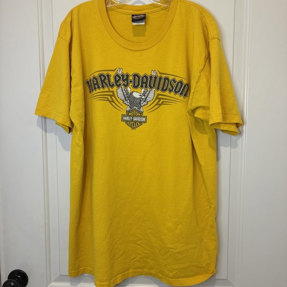 Harley-Davidson Mens Yellow Battlefield Gettysburg PA Graphic T-Shirt XL 2007